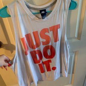 White Nike Muscle Tank